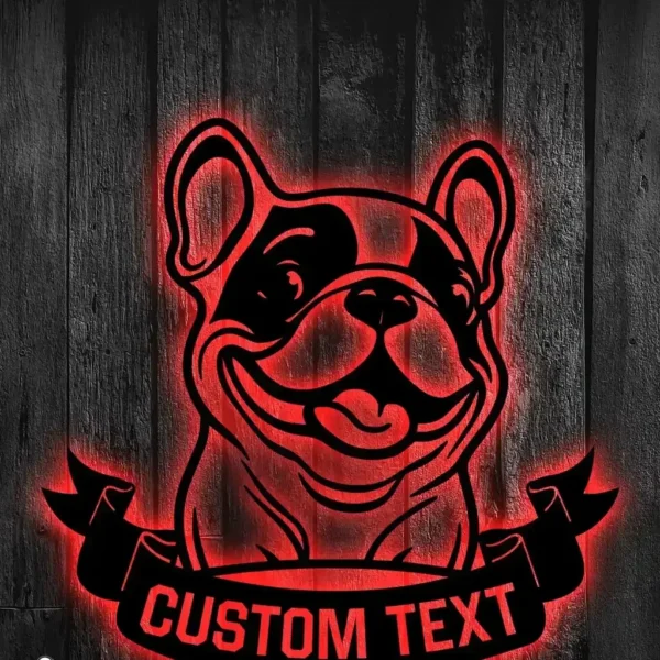 Animals Pets Metal Sign Artistic French Bulldog 1