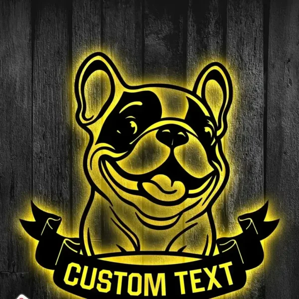 Animals Pets Metal Sign Artistic French Bulldog 2