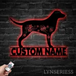 Animals Pets Metal Sign Bespoke Flower Curly Coated Retriever 1