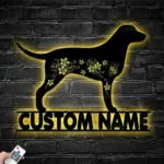 Animals Pets Metal Sign Bespoke Flower Curly Coated Retriever 1