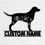 Animals Pets Metal Sign Bespoke Flower Curly Coated Retriever 1