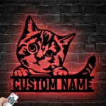 Animals Pets Metal Sign Charming Cat 1