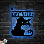 Animals Pets Metal Sign Custom Angry Cat 1
