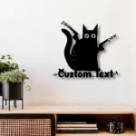 Animals Pets Metal Sign Custom Black Cat 1