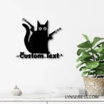 Animals Pets Metal Sign Custom Black Cat 1