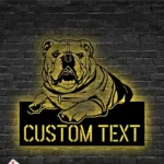 Animals Pets Metal Sign Custom Cute English Bulldog 1