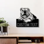 Animals Pets Metal Sign Custom Cute English Bulldog 1