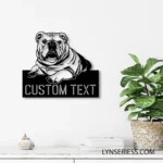 Animals Pets Metal Sign Custom Cute English Bulldog 1