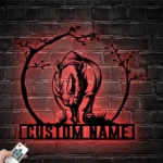 Animals Pets Metal Sign Custom Cute Rhino 1