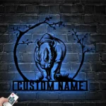 Animals Pets Metal Sign Custom Cute Rhino 1