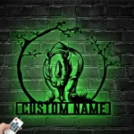 Animals Pets Metal Sign Custom Cute Rhino 1