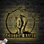 Animals Pets Metal Sign Custom Cute Rhino 1
