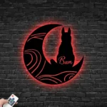 Animals Pets Metal Sign Custom Dog On The Moon 1