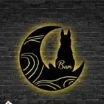 Animals Pets Metal Sign Custom Dog On The Moon 1