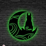 Animals Pets Metal Sign Custom Dog On The Moon 1