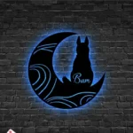 Animals Pets Metal Sign Custom Dog On The Moon 1