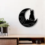 Animals Pets Metal Sign Custom Dog On The Moon 1
