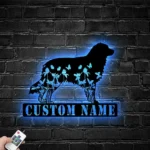 Animals Pets Metal Sign Custom Floral Australian Shepherd 1