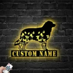 Animals Pets Metal Sign Custom Floral Australian Shepherd 1