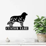 Animals Pets Metal Sign Custom Floral Australian Shepherd 1