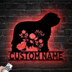 Animals Pets Metal Sign Custom Floral Bergamasco Sheepdog 1