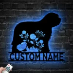 Animals Pets Metal Sign Custom Floral Bergamasco Sheepdog 1