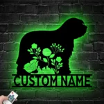 Animals Pets Metal Sign Custom Floral Bergamasco Sheepdog 1