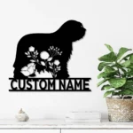 Animals Pets Metal Sign Custom Floral Bergamasco Sheepdog 1