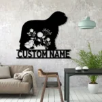 Animals Pets Metal Sign Custom Floral Bergamasco Sheepdog 1
