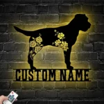 Animals Pets Metal Sign Custom Floral Border Terrier 1