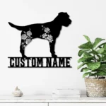 Animals Pets Metal Sign Custom Floral Border Terrier 1