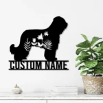 Animals Pets Metal Sign Custom Floral Briard 1