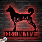 Animals Pets Metal Sign Custom Floral Canaan Dog 1