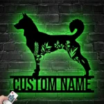 Animals Pets Metal Sign Custom Floral Canaan Dog 1