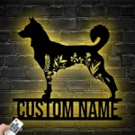 Animals Pets Metal Sign Custom Floral Canaan Dog 1