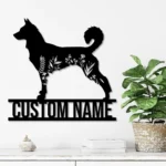 Animals Pets Metal Sign Custom Floral Canaan Dog 1