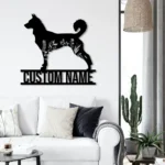 Animals Pets Metal Sign Custom Floral Canaan Dog 1