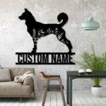Animals Pets Metal Sign Custom Floral Canaan Dog 1