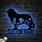 Animals Pets Metal Sign Custom Floral Cavalier King Charles Spaniel 1