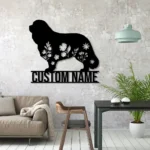 Animals Pets Metal Sign Custom Floral Cavalier King Charles Spaniel 1