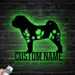 Animals Pets Metal Sign Custom Floral Chinese Shar Pei 1