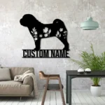 Animals Pets Metal Sign Custom Floral Chinese Shar Pei 1