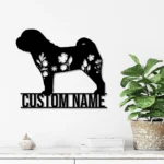 Animals Pets Metal Sign Custom Floral Chinese Shar Pei 1