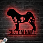 Animals Pets Metal Sign Custom Floral Chinese Shar Pei 1