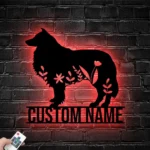 Animals Pets Metal Sign Custom Floral Collies 1