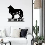 Animals Pets Metal Sign Custom Floral Collies 1