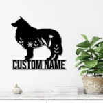 Animals Pets Metal Sign Custom Floral Collies 1