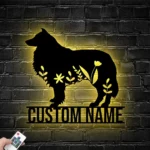 Animals Pets Metal Sign Custom Floral Collies 1