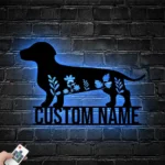 Animals Pets Metal Sign Custom Floral Dachshunds 1