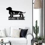 Animals Pets Metal Sign Custom Floral Dachshunds 1
